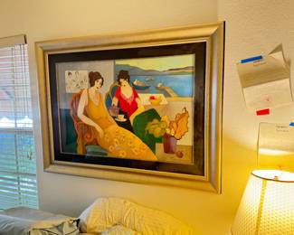 Signed Artist Proof Itzchak Tarkay At The Seaside Serigraph Framed Art Lithograph w/ COA	Frame: 37x49in		130021
