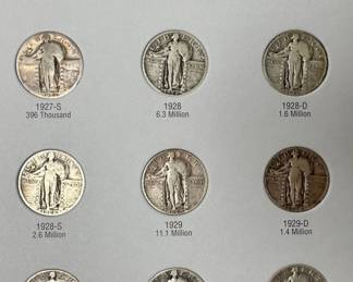 1916-1930 Standing Liberty Quarters Coin Book Set 38 Coins Partial Quarter Set	7.75x6in		107058
