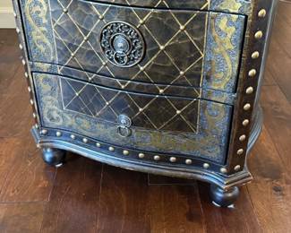 Embossed Nailhead Harlequin Nightstand Single 	29x24x15in		117012
