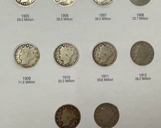 1883-1912 Liberty Head Nickel Coin Book Set 34 Coins 	7.75x6in		107086
