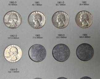 1948-1964 Washington Quarters Coin Book Set 41 Coins Complete Quarter Set	7.75x6in		107060
