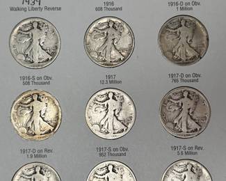 1916-1936 Walking Liberty Silver Half-Dollar Coin Book Set Complete 36 Coins 	7.75x6in		107048