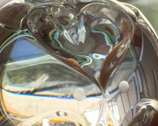 Steuben Glass Turtle Dove Paperweight No. 8397 Love Object Bernard X. Wolff  Heart Love Birds Signed	2x3x2.5in		130001
