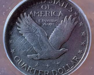 1923 25c Standing Liberty Quarter ANACS Graded VF 25 in case 	3.25x2.25in		107009
