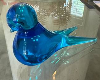 Vintage FM Ronneby Konstglas Sweden Blue Glass Swallow Bird Figure	3.5 x 2 x 6.5in		130019
