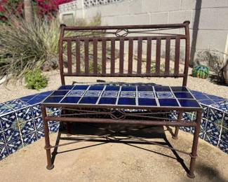 Handcrafted Talavera Tile Iron Bench 	35x36x15		105006
