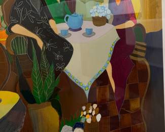 Signed Itzchak Tarkay Lunch with Erin Serigraph Framed Art Lithograph w/ COA	Frame: 35x47in		130007
