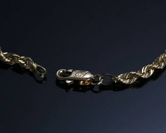 14kt Gold Michael Anthony Rope Chain Necklace 21.5in 14k 3mm	21.5in Long 3mm Thick 	13.51 grams 	614059
