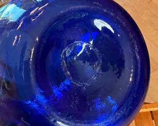 Mexican Cobalt Blue Swirl Glass Tall Water Pitcher 	8.25x5x6in		104040
