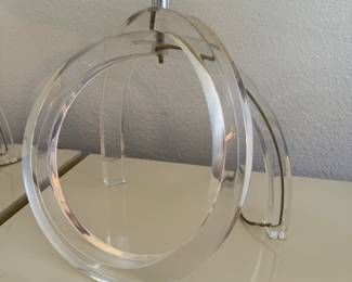 2pc Vintage Herb Ritts Astrolite Acrylic Pretzel Lamps Lucite Lighting PAIR	30in H x 16in Diameter 		130010
