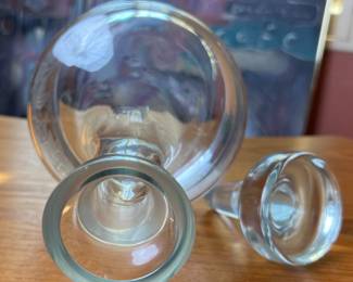 Vtg. Glass Decanter w Top Etched W Foral Design	12in H 		110052
