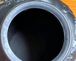 5.75in Tiffin Black Amethyst Satin Glass Poppy Flower Vase (1930s) Art Deco 	5.75 x 7 x 7in Hole Diameter 3in		110001
