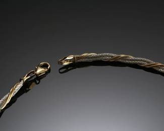14kt White & Yellow Gold Braided Two-Tone Necklace 14k	16.5in Long 3mm thick	14.75 grams 	614039
