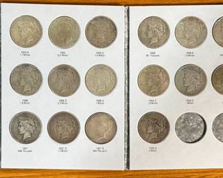 1921-1935 Peace Silver Dollar Book Complete Coin Set 25 Coins 	7.75x6in		107004