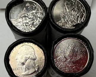 8 Rolls Uncirculated 2012 American the Beautiful Quarters Yunque Chaco Acadia 	Box:1.25x4x6in		107067
