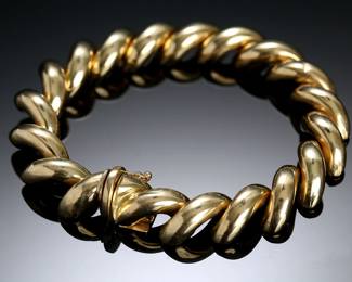 14kt Gold Italian San Marco Bracelet 14k Italy K14 7.75in	7.75in Long<BR>11mm Wide 	23.60 grams 	626002
