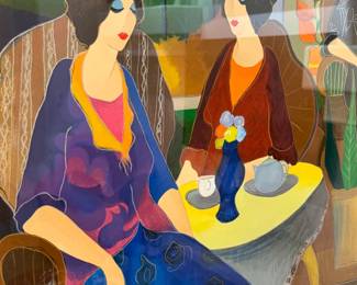 Signed Itzchak Tarkay Lunch with Erin Serigraph Framed Art Lithograph w/ COA	Frame: 35x47in		130007
