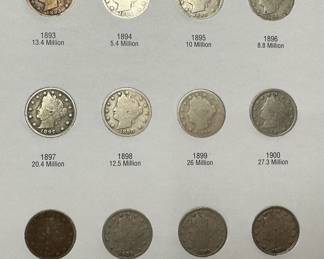 1883-1912 Liberty Head Nickel Coin Book Set 34 Coins 	7.75x6in		107086
