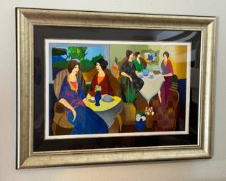 Signed Itzchak Tarkay Lunch with Erin Serigraph Framed Art Lithograph w/ COA	Frame: 35x47in		130007

