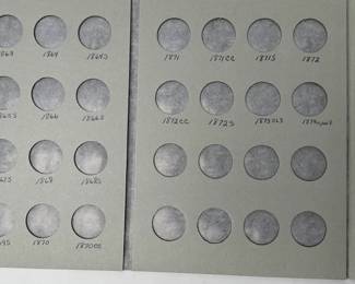1857-1873 Liberty Seated Quarters Coin Book Set 10 Coins Partial Quarter Set	7.75x6in		107054
