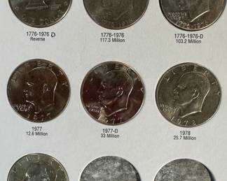 1971-1999 Eisenhower and Anthony Dollars Book Set 28 Coins 	7.75x5.75in		107010
