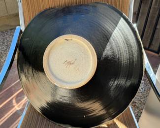 Christopher Heede Glyphs Studio Art Pottery Bowl Wall Mounted Platter 	4.25in H x 18.25in Diameter 		130005
