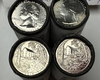 8 Rolls Uncirculated 2017 American the Beautiful Quarters Frederick Douglass Ozark Ellis Island George Rogers Clark 	Box:1.25x4x6in		107071

