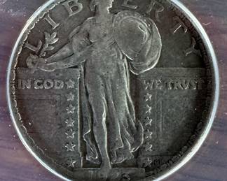 1923 25c Standing Liberty Quarter ANACS Graded VF 25 in case 	3.25x2.25in		107009
