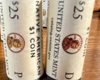 2012 to 2023 Native American Coin Set P&D 24 Rolls Uncirculated Sacagawea	Together: 7.25x6.25x4.25in		107029
