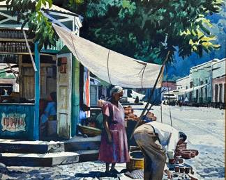 Mark Coomer Original Watercolor Painting Art  	Frame: 27x36x2in		104026
