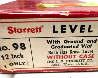 Starrett Level No. 98 12 Inch Machinist Level 98-12 in Box 	Box: 1.75x3x12.75in	3lbs 4 oz	970088

