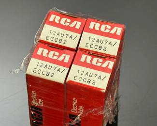 Lot of 4 NOS RCA Labeled 12AU7A/ECC82 Tubes Great Britain  	3x2x2in	1 oz 	970052
