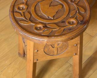 Artist Made Southwest Rustic Western Stool 	18in H x 14.25in Diameter 		104031
