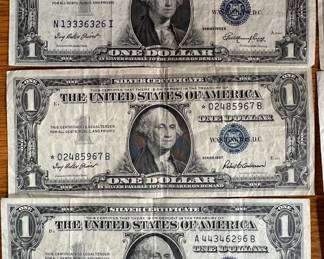 Lot of 10 $1 Silver Certificate Blue Note Seal 1935 1957 Dollar Bills 			107022
