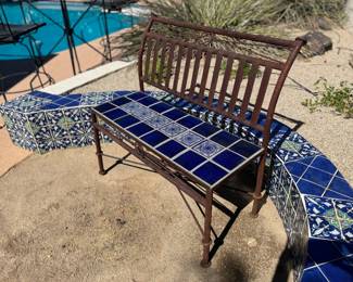 Handcrafted Talavera Tile Iron Bench 	35x36x15		105006

