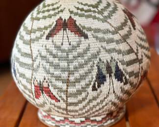 Darien Rainforest Basket Butterfly Design Wounaan & Embera Tribes Indians	7in H x 5.25in Diameter at rim 		104008
