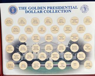 40 Coin Morgan Mint Golden Presidential Dollar Collection The Compete Gold Presidents Coin Set Complete	Case: 2.5x17x12in		107002
