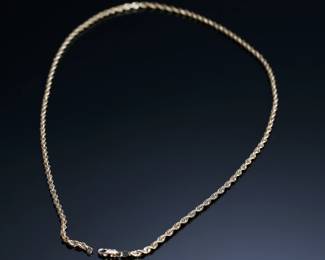 14kt Gold Michael Anthony Rope Chain Necklace 21.5in 14k 3mm	21.5in Long 3mm Thick 	13.51 grams 	614059
