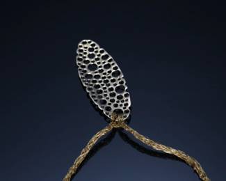 14kt Gold Soft Gold Mesh Necklace w/ Elliptical Pendant 14k Italy Multi strand 	Necklace 17in Long  Pendant 54.5x19mm	5.25 grams 	970106
