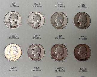 1932-1947 Washington Quarters Coin Book Set 44 Coins Complete Quarter Set	7.75x6in		107059
