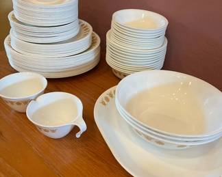 Lot of 84 pieces of Corelle Butterfly Gold Livingware by Corning 			108016
