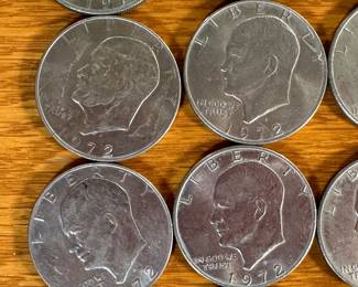 20 1971-1974 Eisenhower Dollars Coins 1971D 1972D 1974D	2x1.5in		107014
