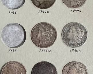1892-1899 Morgan Silver Dollar Coin Book Set 25 Coins 	7.75x6in		107005