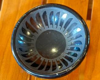  Blue Corn San Ildefonso Pueblo Black Ware Pottery Small Feather Plate Bowl Native American Pottery Crucita Calabaza 	1in H x 3.375in Diameter 		104004
