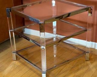 Contemporary Glass Chrome Acrylic Side Single 	24.25x24x26in		104034
