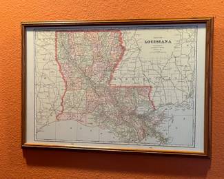 Framed Louisiana 1904 map	Frame: 15.5x23.75in 		104052
