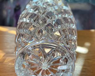 Vtg European Heavy Pressed Crystal Vase	8.25 in H x 4.75in Diameter		110043
