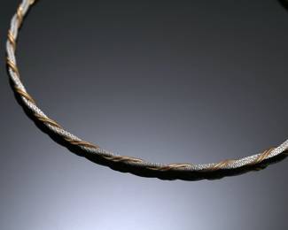 14kt White & Yellow Gold Braided Two-Tone Necklace 14k	16.5in Long 3mm thick	14.75 grams 	614039
