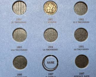 1864-1889 Two Cent Nickel Three Cent Coin Book Set 24 Coins 	7.75x6in		107092
