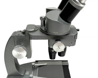 Vintage Leitz Wetzlar Stereo Microscope Germany Stereomicroscope Leica 	10.5x 5.25x7.75in	6lbs 5 oz	970067
